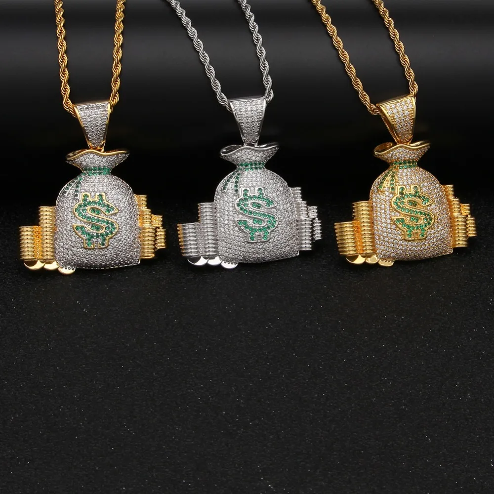 Шикарная сумка для денег KING CZ кулон Биткоин золотой серебряный цвет розовое