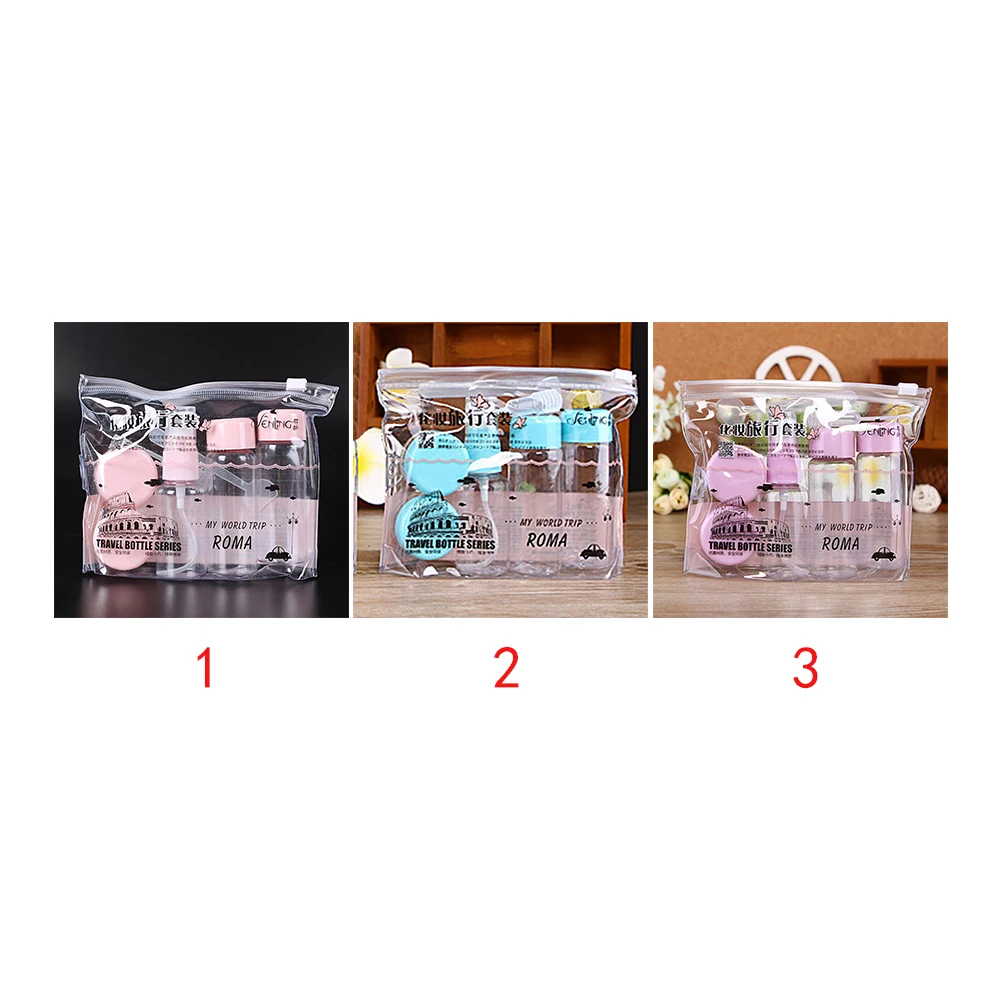 7 шт. набор косметических бутылок для путешествий Набор пустых крем ухода за