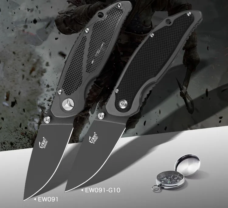 ENLAN EW091 8Cr13Mov лезвие Алюминий/G10 Ручка складной карман Открытый Отдых Выживание Карманный Утилита Охотничий Нож