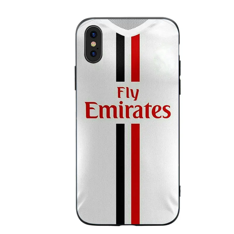 RKQ Milan Jersey стильный мягкий силиконовый чехол для телефона iPhone 5S SE 6 6S 7 8 Plus X XS XR 11 Pro