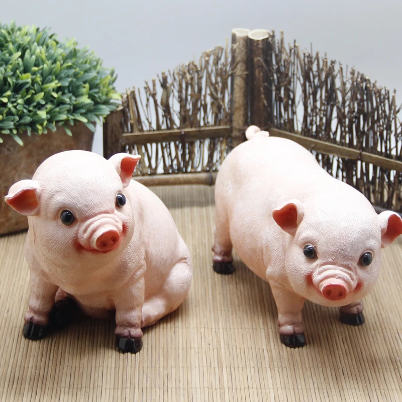 

SET Collocation a pair of resin piglets Pastoral style porcine living room TV cabinet porch home statues Home decoration dies