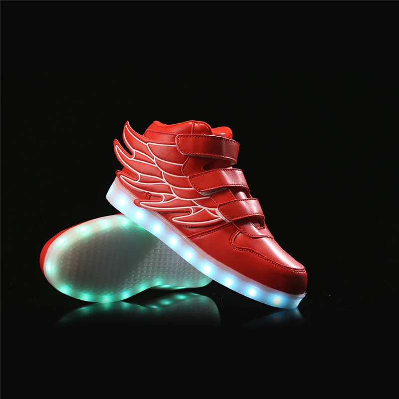 2017 Детей Мода yeezy Обувь С Крыльями Кроссовки Для USB Зарядки Подошва Красочные