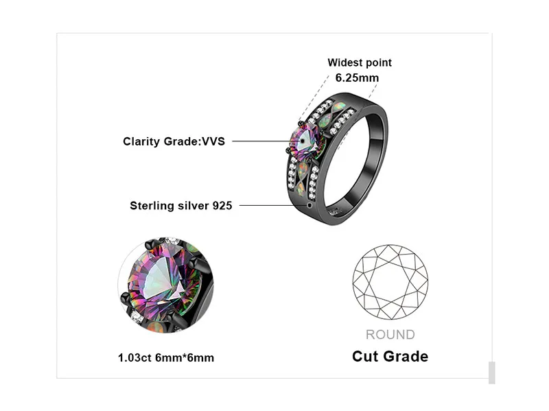 Jewelrypalace модные мистик кварц создан опал кольцо стерлингового серебра 925 лучший подарок для подруги подарок на день рождения