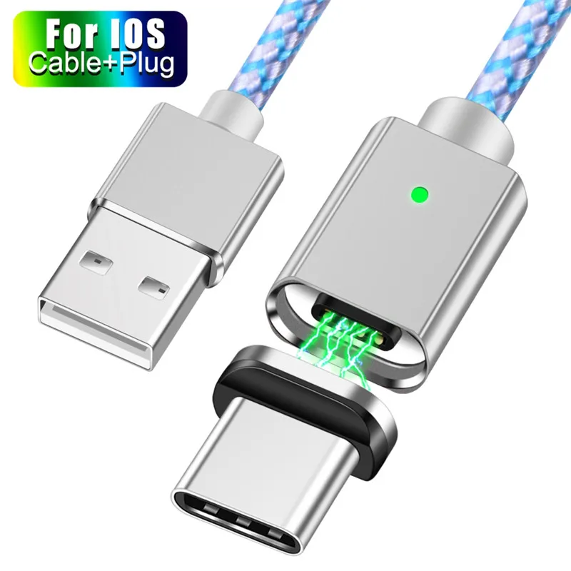 Олаф Магнитный usb type-C кабель для samsung Galaxy S9 S8 кабель передачи данных для быстрой зарядки для huawei mate 20 Pro Xiaomi Mi 8 usb type-C - Цвет: Silver Type C Cable