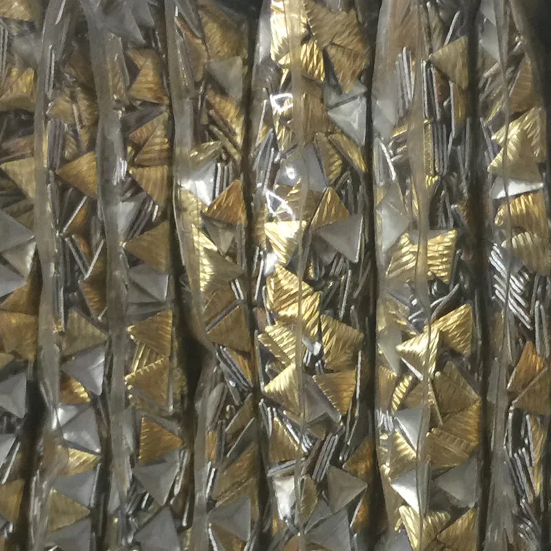 Новинка 6*6 мм золотые заклепки с горячей фиксацией алюминиевые треугольники