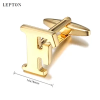 lepton hot letters f cufflinks for men high polishing stainless steel cufflinks man shirt cuffs cuff links relojes gemelos