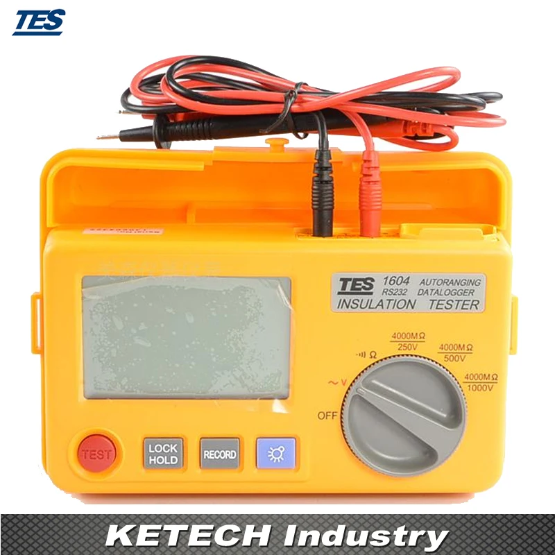 TES 1604 тестер изоляции с программным обеспечением|insulation tester meter|rs-232 db-9insulation resistance |