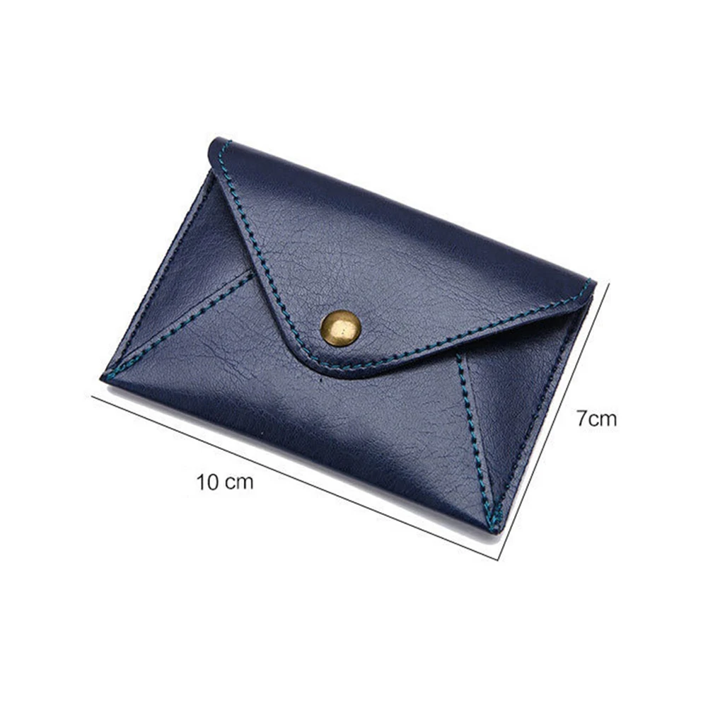 

Concise Matte Ultra-Thin Leather Envelope Card Holder Wallet Unisex Mini Buckle Coin Purse Small Money Bag Card Bag