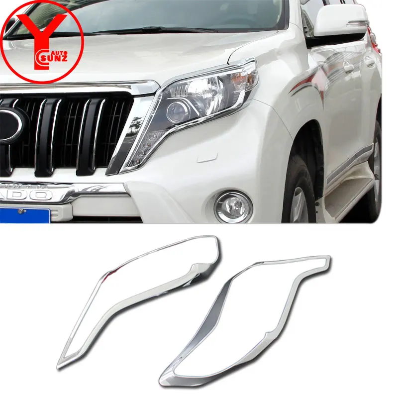2014 2017 ABS хромированный налобный светильник покрытие для Toyota Land cruiser Prado 150 2015 2016