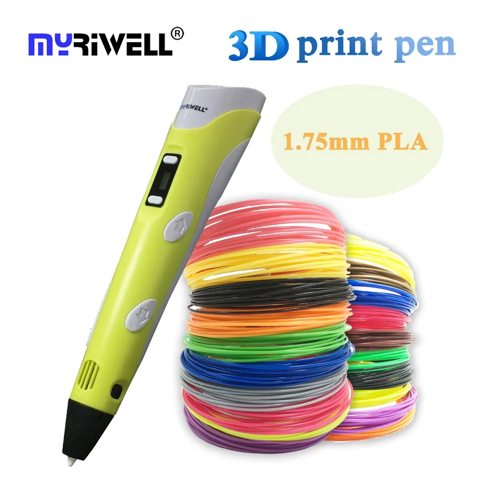 Myriwell DIY 3d Ручка принтер 25 м/50 м/100 м 1 75 мм PLA нити для детей Рождественский подарок