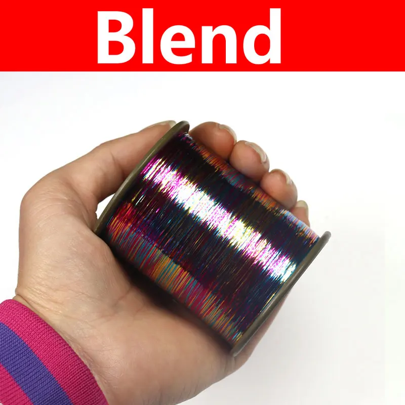 blend color Bimoo большая катушка 2000 м 1/10 0,25 мм плоская Мишура для завязывания мушек стример Nymph Midge материал ребра - Цвет: blend color