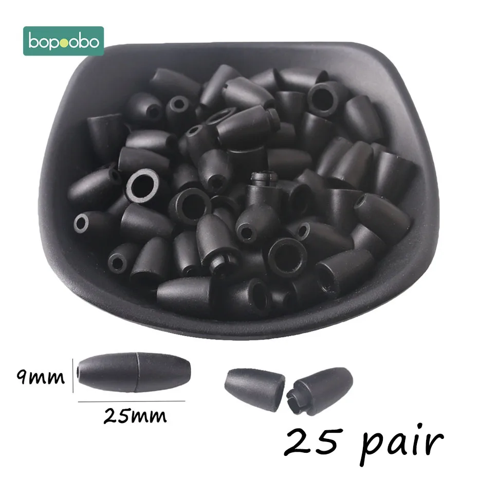 Black Clasps Bopobo 25 шт. Детские Прорезыватели DIY аксессуары ожерелья браслет ювелирные изделия безопасности DIY ремесла Пластиковые Отрывные застежки прорезывание зубов - Цвет: Black Clasps