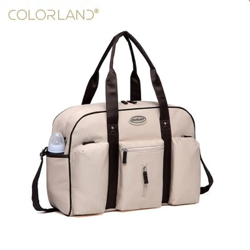 Beige Colorland Большая вместительная сумка для детских подгузников, органайзер, сумки для подгузников, сумки для мам, сумки для мам, сумка для детских колясок, сумка для подгузников - Цвет: Beige