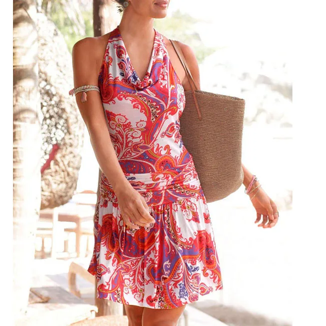 Сексуальное летнее платье для женщин с открытой спиной вечерние пляжные платья в