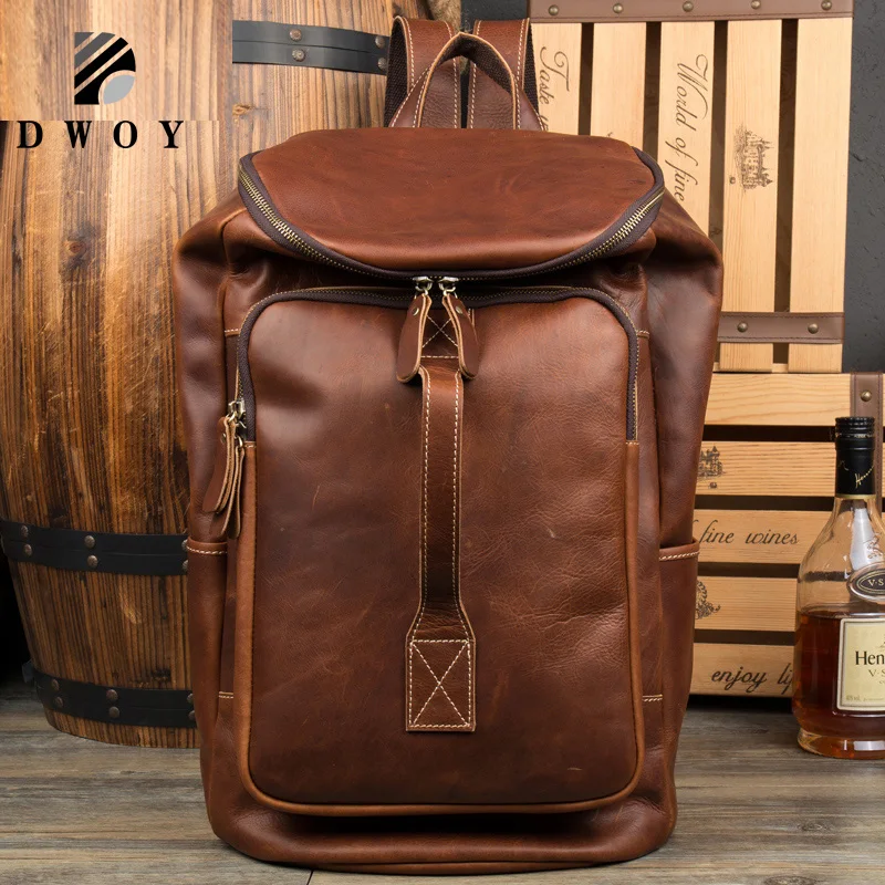 Мужской рюкзак вместительный из натуральной кожи|genuine leather backpack men|mens backpackgenuine |