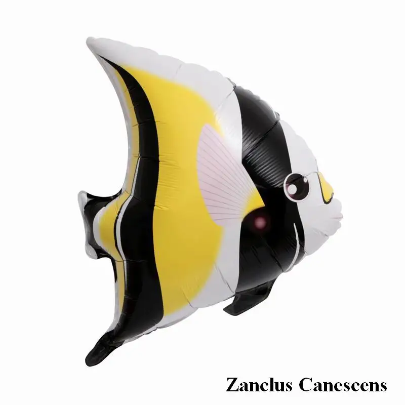 1pc zanclus cornutus Воздушные шары из фольги в виде животного День рождения украшения Дети океан рыбы шары надувные игрушки детский душ Летние Животные тема Вечерние - Цвет: 1pc zanclus cornutus