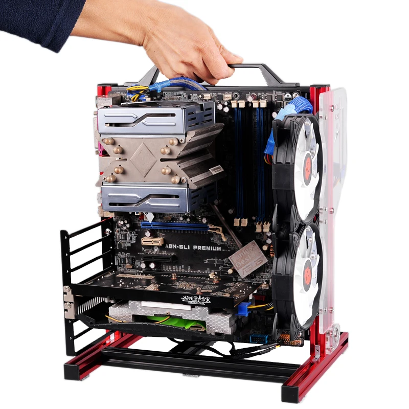 Мини ITX MATX ATX PC тестовая скамья ручка для переноски компьютера водяное охлаждение открытая рамка разгонный корпус HTPC поддержка видеокарты