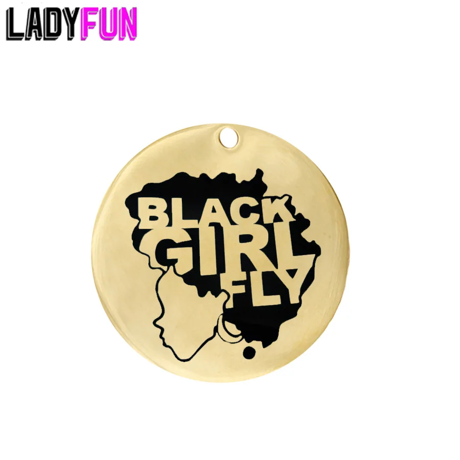 Женская подвеска летучая мышь Ladyfun черная с Круглым Диском 25 мм подарки для