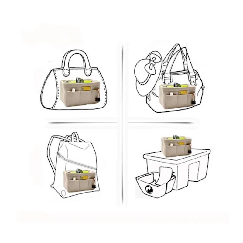 Подходит для Speedy 25 30 35 40 Neverfull MM PM gmbarlet органайзер для вставки войлока сумка-Органайзер сумка в сумке