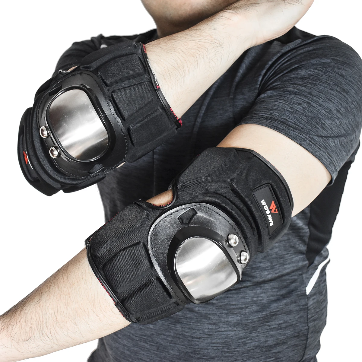 Elbow Pads WOSAWE защитная пластина из нержавеющей стали, защита колена, защита для мотоцикла, катания на лыжах, сноуборде, катании на коньках, налокотники, наколенники - Цвет: Elbow Pads