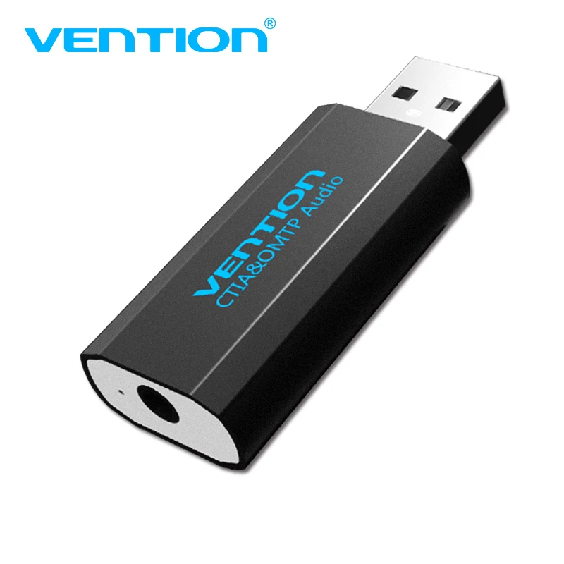 

Внешняя звуковая карта USB/3,5 мм jack, Vention, для микрофона, для ноутбука, компьютера, наушников