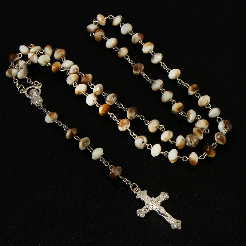 48 шт./католическое ожерелье ручной работы с бисером хрульный стальной Розарий