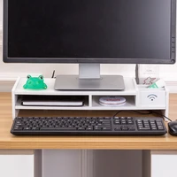 multi function desktop monitor stand computer screen riser wood shelf plinth strong laptop stand desk holder for notebook tv