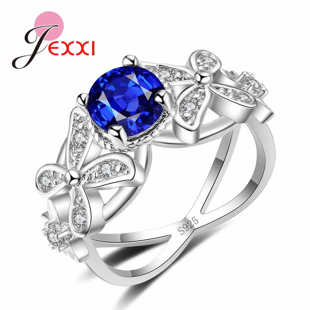 

Женское кольцо из серебра 925 пробы, с круглым кристаллом