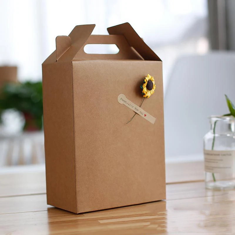 10 шт. упаковочная коробка из крафт бумаги сделай сам|Подарочные сумки и упаковка|