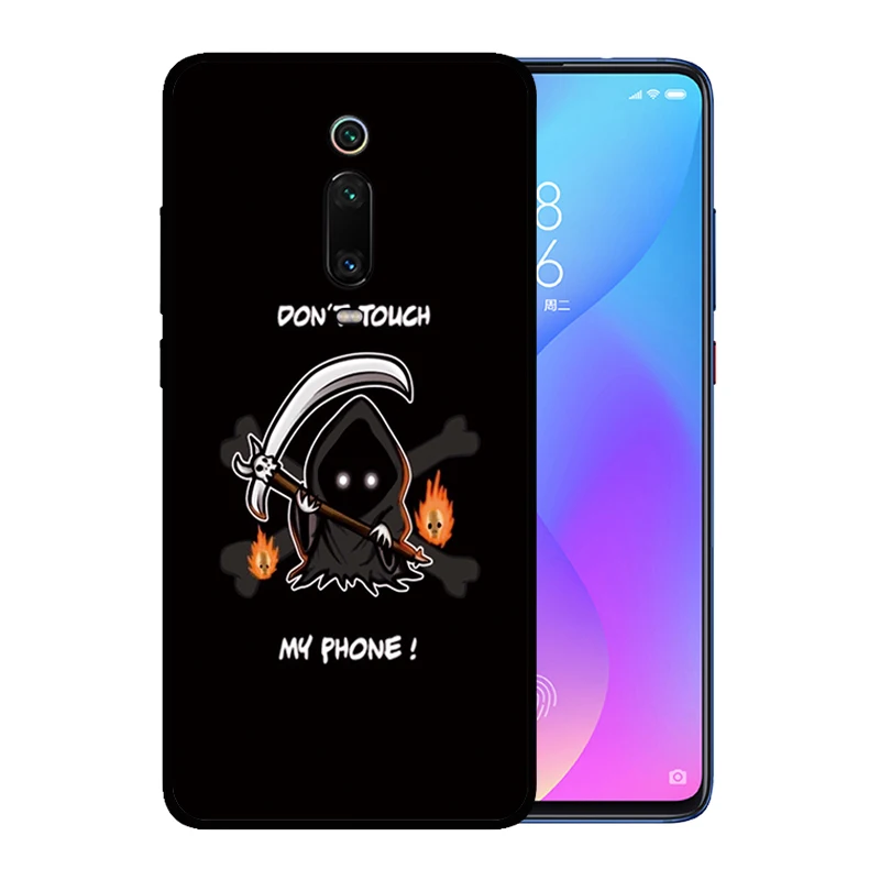 Soft Silicone Black Case for Xiaomi Redmi Note 8 Pro 7 6 K20 7A Durable Don't Touch My Phone Cover | Мобильные телефоны и