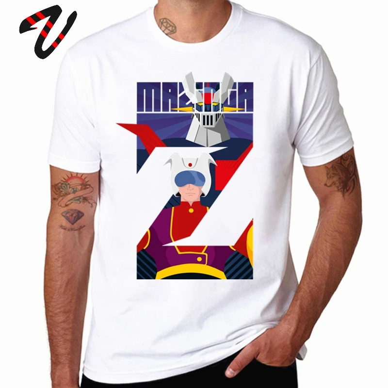 Футболка Mazinger Z мужская из 100% хлопка тенниска с рисунком Аниме Манга майка