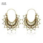 Tocona винтажные антикварные золотые серебряные цветные полые серьги-кольца в форме сердца этнические пирсинг в стиле панк серьги для женщин ювелирные изделия 6678