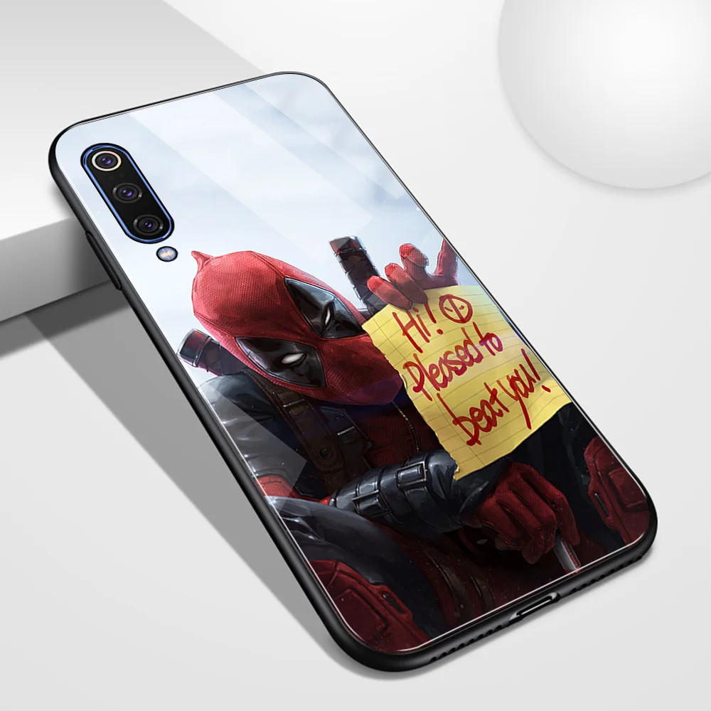 Стеклянный чехол для redmi K20 pro задняя крышка deadpool note 7 Xiaomi mi 5 6 6x Redmi Note Mi Max 3 play