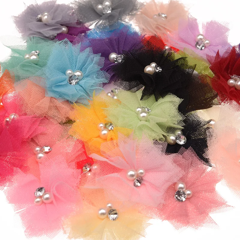 72 шт горный хрусталь жемчужный кластер центр сетка цветок для аксессуаров волос