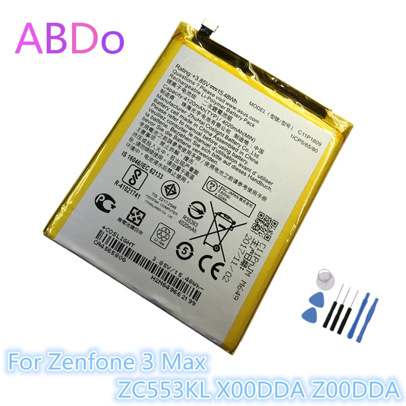 C11P1609 аккумулятор для телефона ASUS Zenfone 3 Max ZC553KL X00DDA Z00DDA 4120 мАч Замена батарейки ААА Качество
