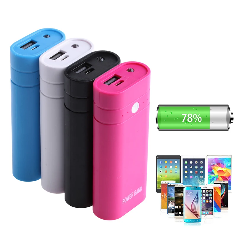 1 шт. портативное зарядное устройство 2x18650 5 В USB чехол для внешнего аккумулятора