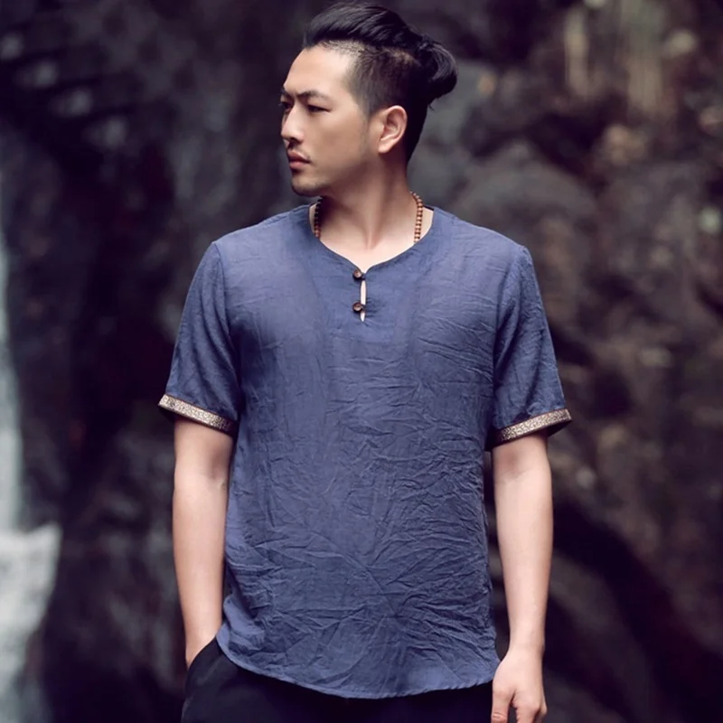 Chinese shirt bouse men traditional chinese clothing for male mandarin collar kung fu outfit tops TA192 | Тематическая одежда и
