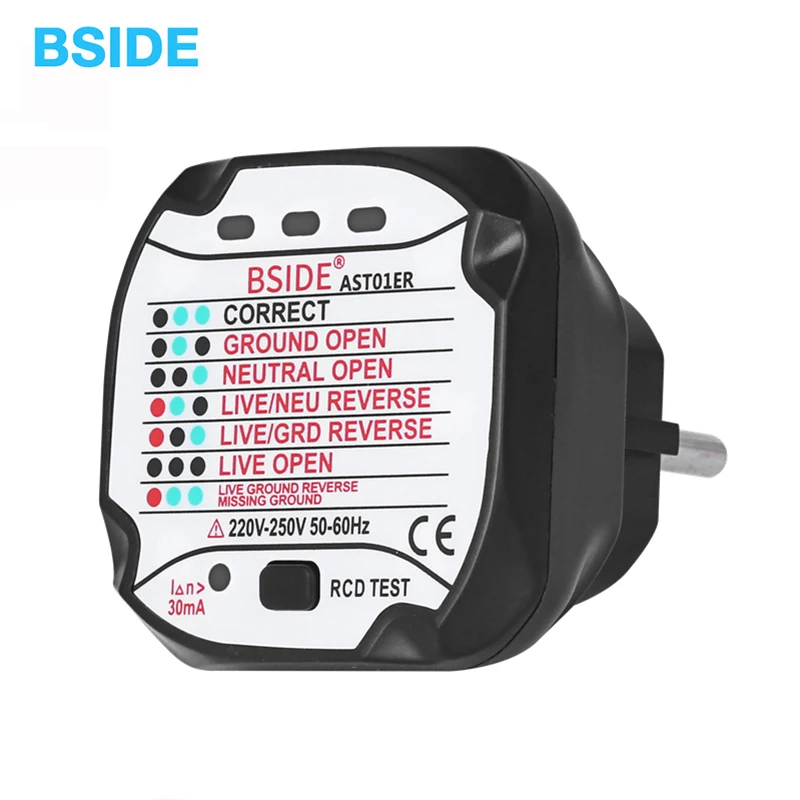 BSIDE разъем тестовые ers напряжение тестовое гнездо детектор ЕС вилка заземление Zero