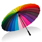 24K Радуга Большой против ветра и дождя, Для мужчин кожаные ложки с длинной ручкой, зонт для воинов женский зонт от солнца и дождя с сумкой