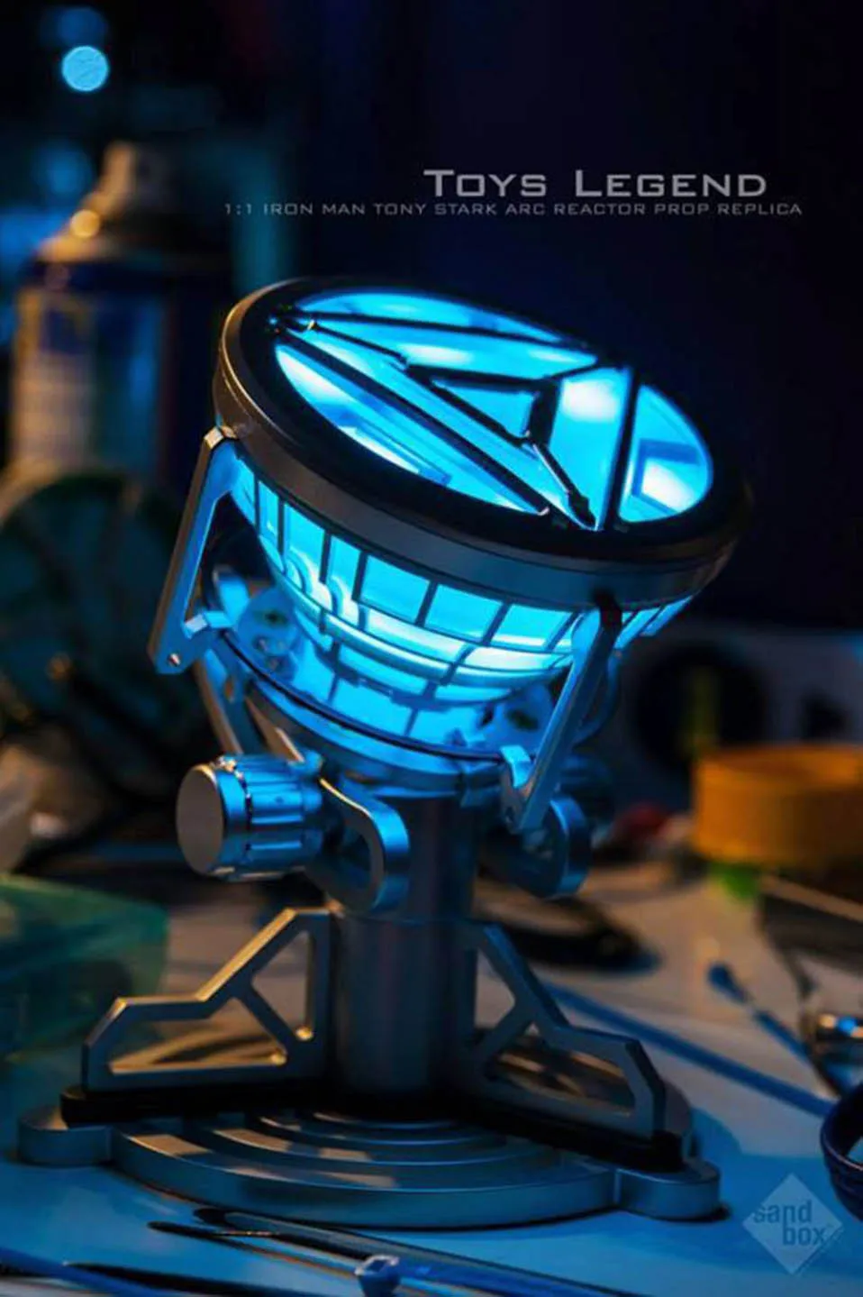 Мстители 1:1 Железный человек дуга реактор Prop Repica фигурка игрушки DIY дистанционный светильник DIY Arc MK Железный человек модель собранная нагрудная лампа