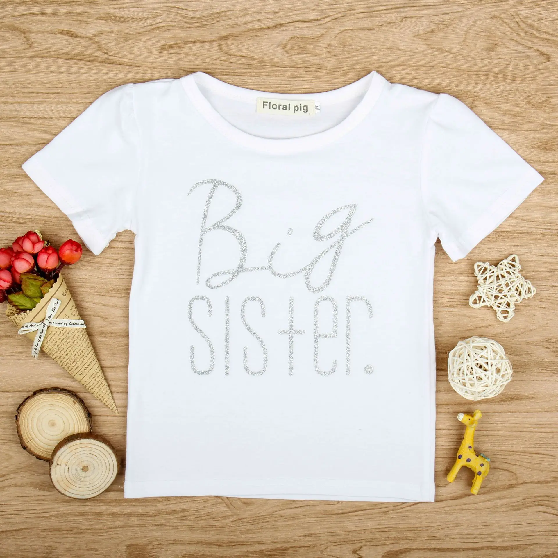 Одинаковые комплекты для семьи с надписью Big Sister and Brother боди маленьких детей