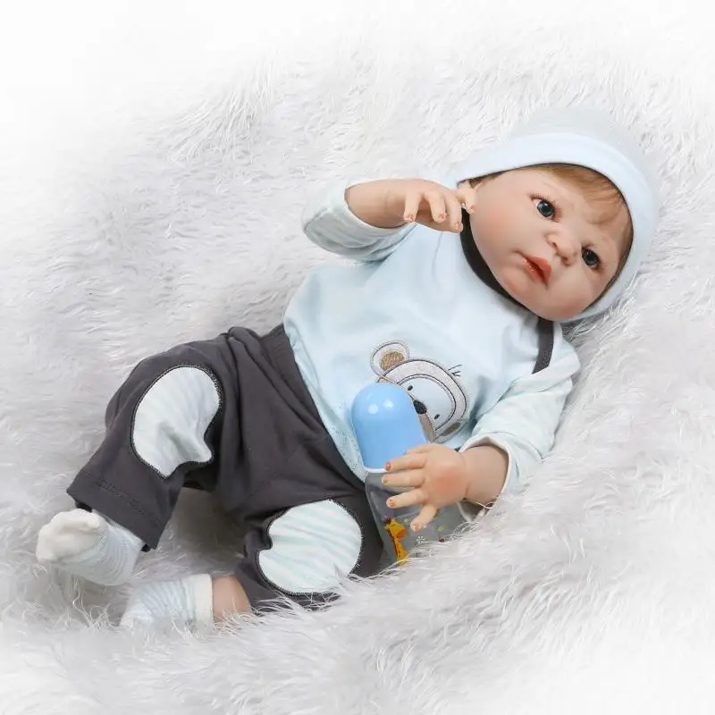 22 дюймов Новое поступление Bebe Кукла реборн Виктория корнями каштановые волосы