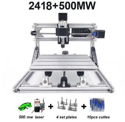 Cnc 2418, гравировальный станок с ЧПУ, фрезерный станок Pcb, станок для резьбы по дереву, мини-фрезерный станок с ЧПУ, cnc2418, лучшие передовые игрушки - Цвет: 2418 - 500mw laser