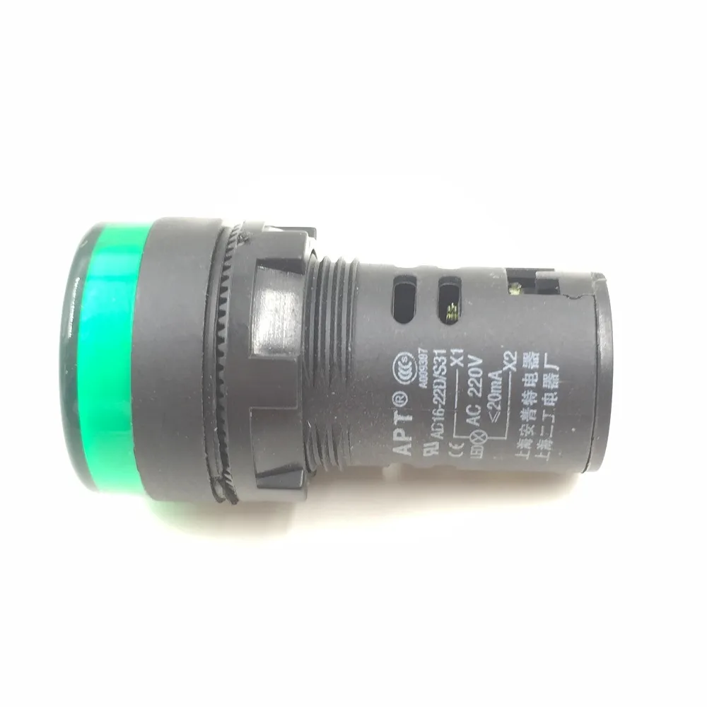 AD16 22D/S31 AC/DC 220 вольт зеленый свет светодиодный индикатор сигнальные лампы 20 мА|signal