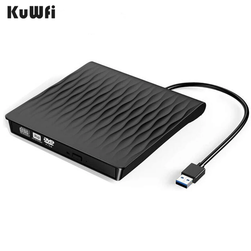 Внешний привод KuWFi для компакт дисков и DVD USB 3 0 Type C тонкий порт внешний прибор