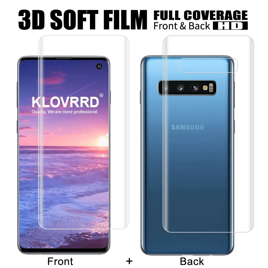 Передняя Задняя силиконовая Гидрогелевая мягкая пленка для Samsung Galaxy S10 S10e Plus