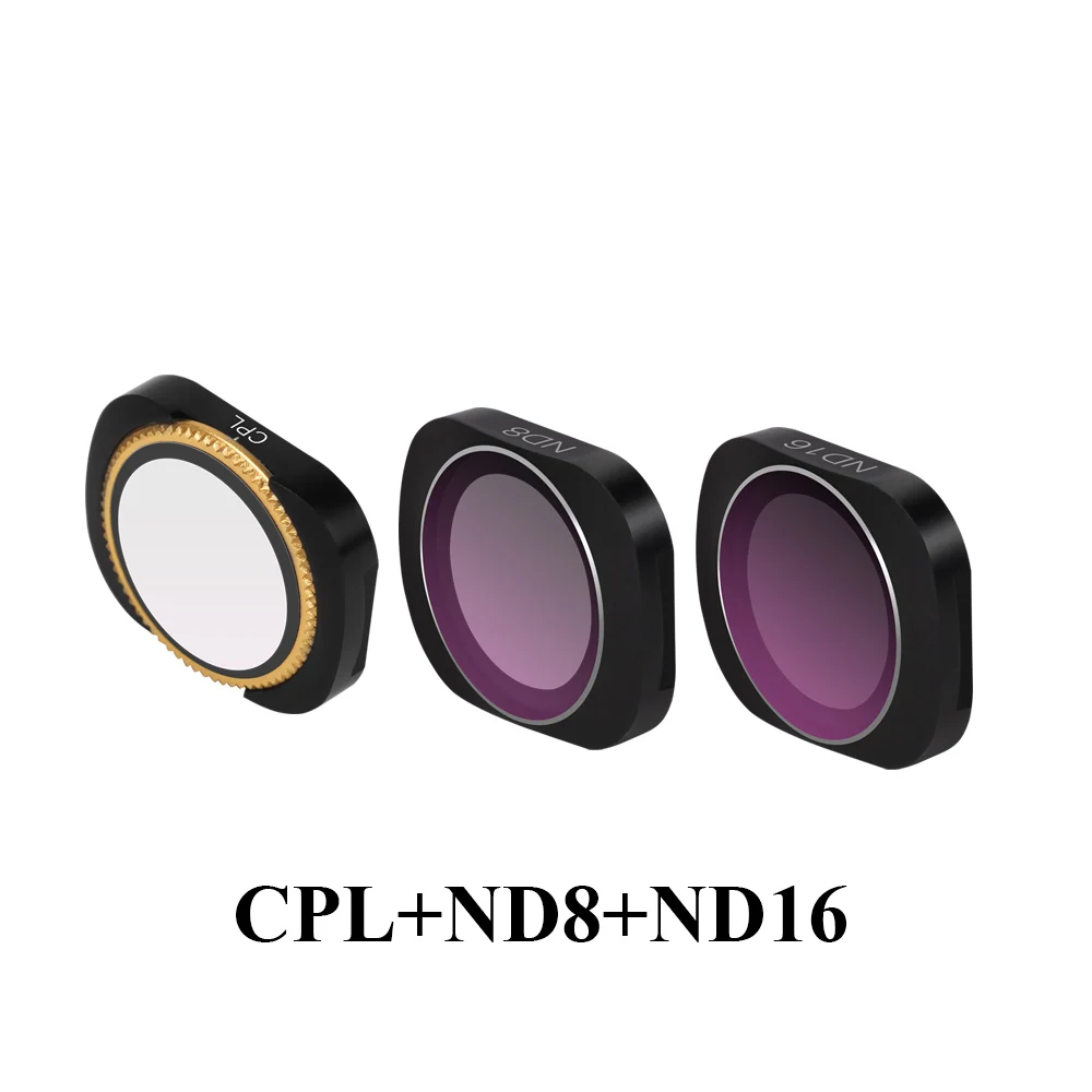 set of three Комплект фильтров для DJI OSMO карманный фильтр ручной карданный фильтр для объектива камеры Osmo карманный фильтр ND MCUV CPL ND64-PL ND32-PL ND4 ND8 - Цвет: set of three