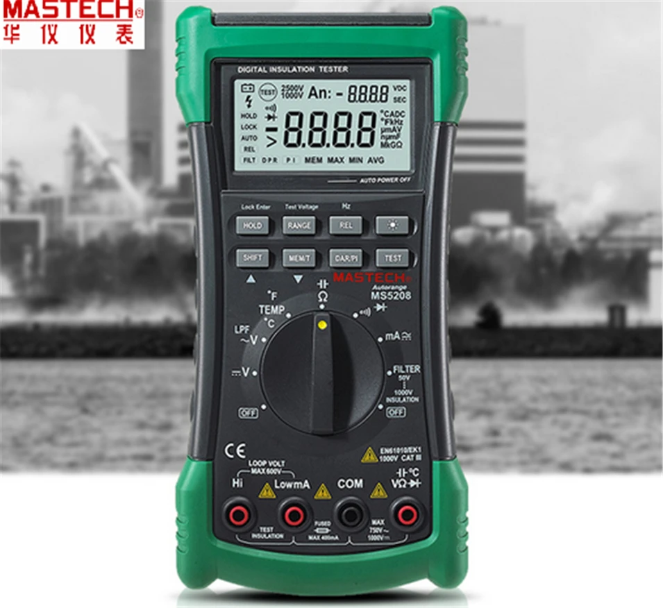 3 в 1 MS5208 6600 графы Цифровой мультиметр + Сопротивление изоляции тестер мегомметром