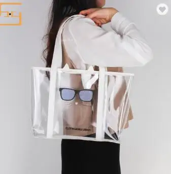 

Custom Print Logo Plastic Beach Bag Supplier Mesh Tote Bag With Holes