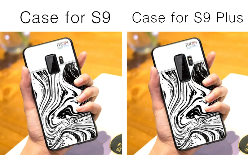 Для samsung s9 чехол Mofi для samsung s9 plus чехол стеклянный жесткий чехол для samsung s9 мраморный зернистый Черный Белый для galaxy s9 plus